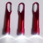 LED merah Logam / Plastik dicetak logo dipimpin senter gantungan kunci obor untuk hadiah promosi