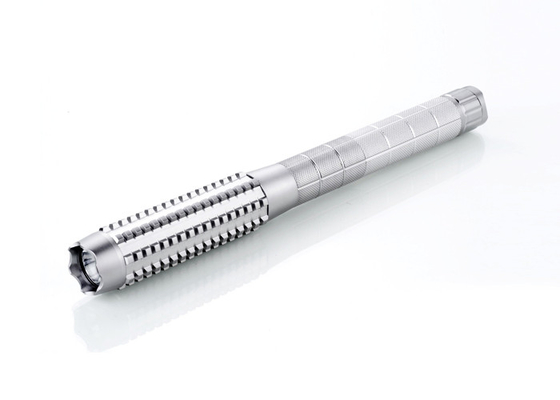 5W skidproof Aluminium darurat Polisi LED Torch Dengan knurling Permukaan