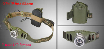 AAA 3W Super Bright LED Kepala Torch, LED Kepala Lamps Rechargeable