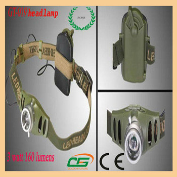 Panjang Umur 3w Reachargeableled Cree Headlamp Plastik, High Power LED Headlamp