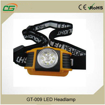 9 LED CREE LED Headlamp / kering baterai AAA LED Headtorch IP54, RoHs disetujui
