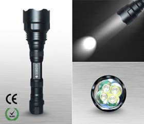 Militer Rechargeable LED Torch, Polisi Senter LED Waterproof 900 Lumens
