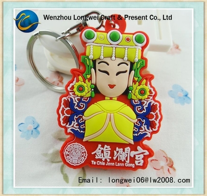 Gaya khusus LED PVC Rubber Keychain Delicate wth LED Senter