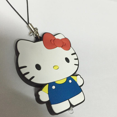 Lucu Led Soft PVC Plastik Hello Kitty Keychain Mini Untuk Tas Aksesoris
