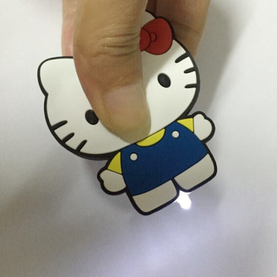 Lucu Led Soft PVC Plastik Hello Kitty Keychain Mini Untuk Tas Aksesoris