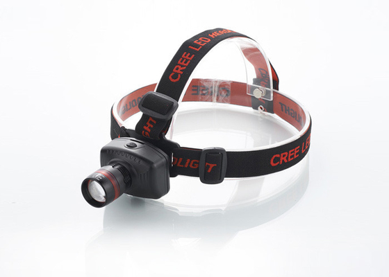 Zoom LED Kepala Torch 180LM dengan cincin merah, headlamp isi ulang untuk menjalankan