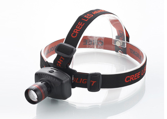 Zoom LED Kepala Torch 180LM dengan cincin merah, headlamp isi ulang untuk menjalankan