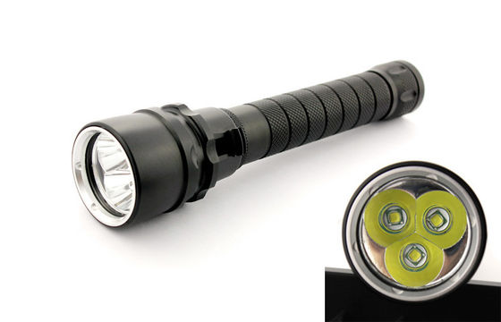 Hitam 6500K profesional LED Dive Torch, Cree XM L2 Dipimpin Diving Flashlight